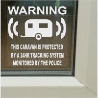 6 x Caravan Dummy Fake GPS Tracking System Device Unit-RV Security Alarm Warning Window Stickers-Police Monitored Vinyl Signs